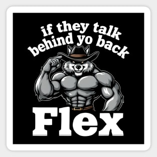 Flex on the Haters: Wolf Cowboy Muscle Magnet